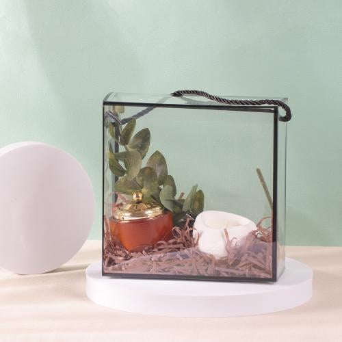 أكياس هدايا مربعة فاخرة وشفافة - (6)|14*7*14 سم