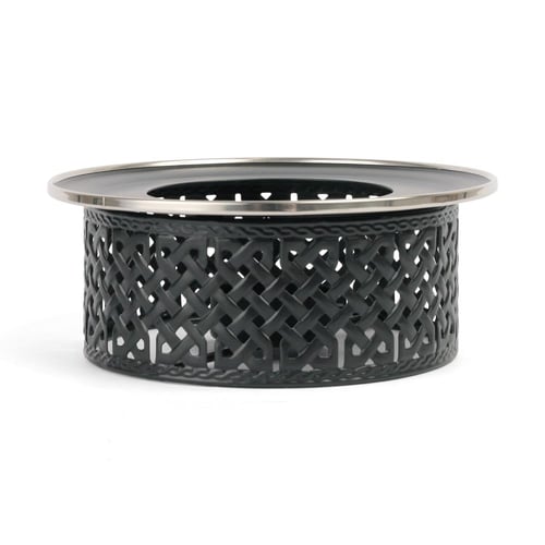 سخان استيل دائري بنمط هندسي لون أسود | 14.5 سم