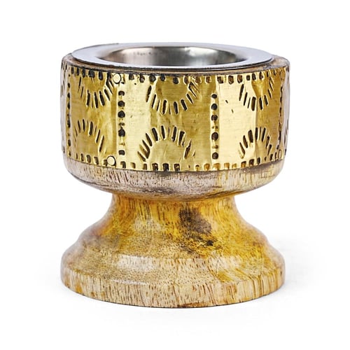 مبخرة دائرية فاخرة بإطار ذهبي لون بني