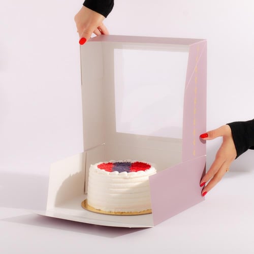 علب ورقية فاخرة لون بنفسجي و نافذة شفافة - (12) حب...