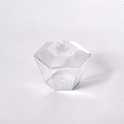 مجموعة ( 12) صحن بلاستيك فاخر بشكل سداسي لتقديم ال...