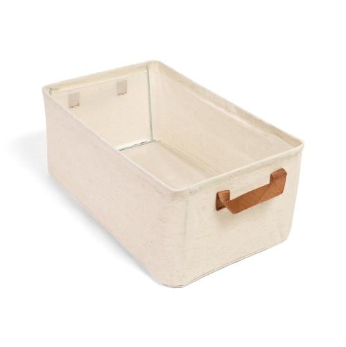 سلة تخزين قماشية قابلة للطي لون بيج | 20*28*47 سم