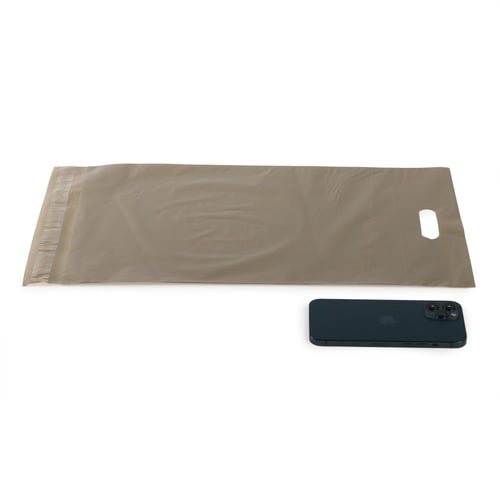 أكياس شحن بني قابلة للإغلاق بمسكة علوية - (50) حبة