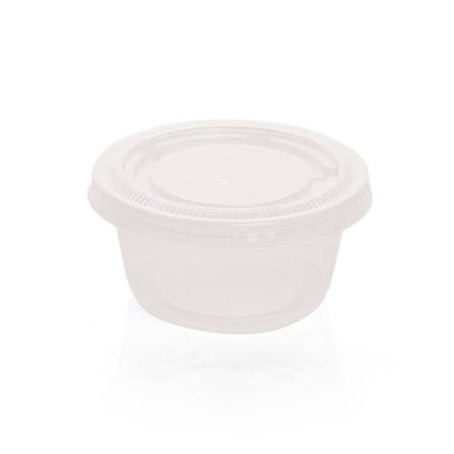 مجموعة (50) علب بلاستيك شفاف بغطاء للصوصات | 50مل