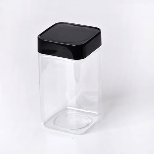 مجموعة (12) علبة بلاستيك فاخرة بغطاء أسود - 350 مل