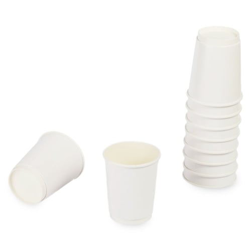 مجموعة (25) كوب ورق أبيض فاخر بطبقتين | 9 انز