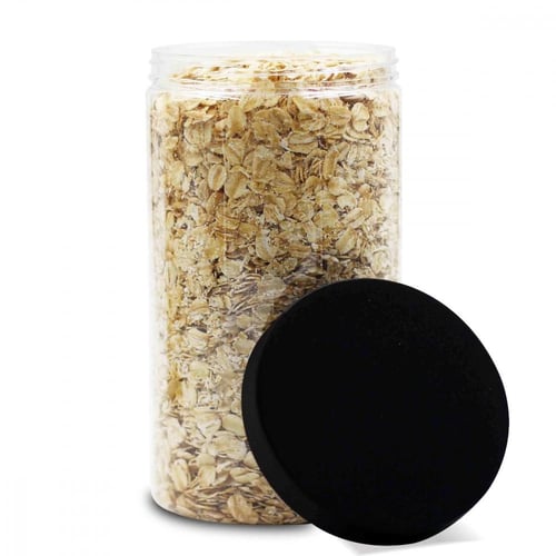 مجموعة (12) علبة بلاستيك بغطاء أسود | 720 مل