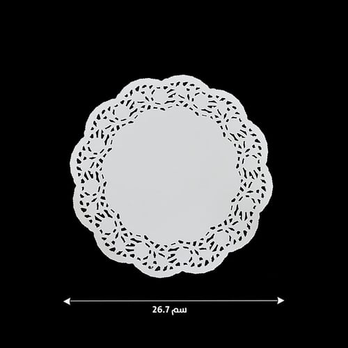 مجموعة ( 65) ورق دنتيل ابيض بشكل دائرى