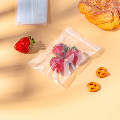 مجموعة (100) كيس بلاستيك شفاف قابل للإغلاق