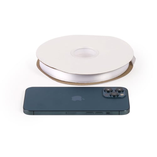 رول شرائط عريضة وفاخرة لون أبيض | 91 متر* 1.5 سم