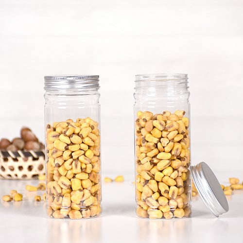 مجموعة (8) علبة بلاستيك بغطاء فضي - 300 مل