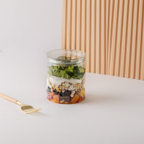 مجموعة (12) علب بلاستيك شفاف مع غطاء| 450 مل