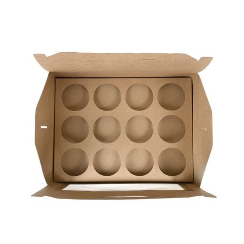 مجموعة (12) علبة كرتونية لحمل علب الزجاج بنافذة شف...