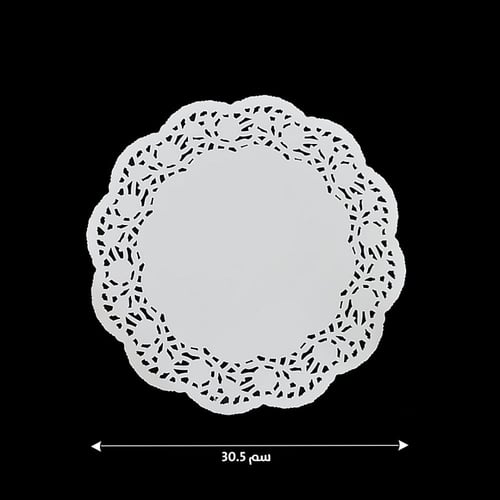 مجموعة ( 50 ) ورق دنتيل ابيض بشكل دائرى