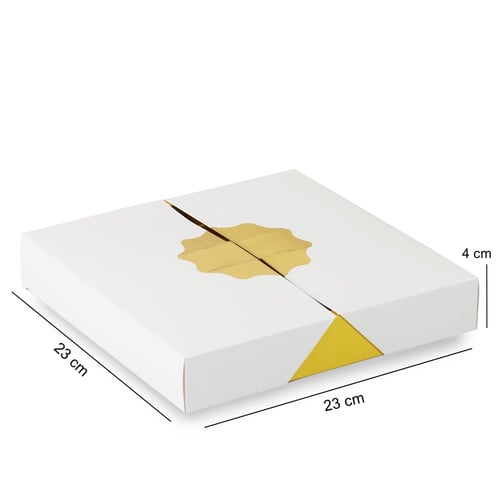 مجموعة (6) علب فاخرة للشوكليت والحلويات لون أبيض ب...