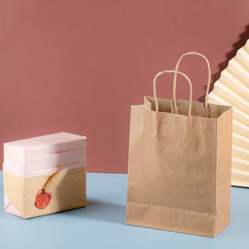 أكياس الهدايا والتوزيعات الفاخرة لون كرافت-(12)|12...