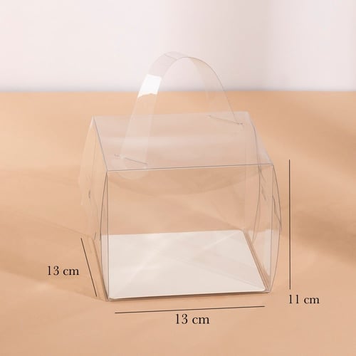 علب ورقية مربعة بغطاء شفاف - (6) حبة| 13*13*11 سم