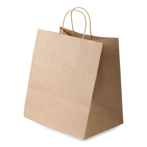 مجموعة ( 12) كيس ورق بني عرضي الشكل بقاعدة - 31*23...