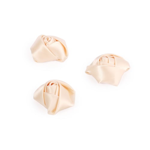 مجموعة (12) ورود ساتان بلون بيج| 4.5 سم