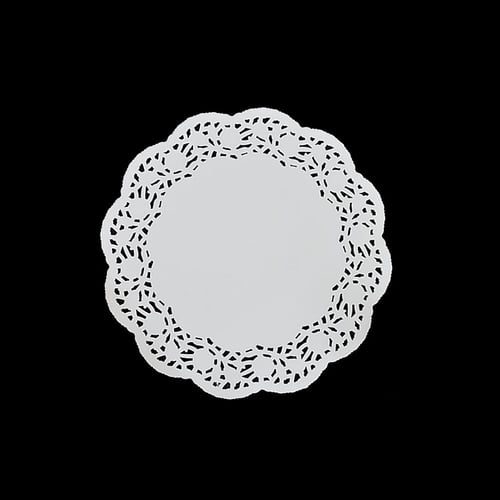 مجموعة ( 65) ورق دنتيل ابيض بشكل دائرى