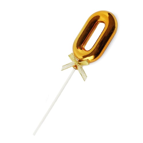 تغريسة للكيك والهدايا رقم (0) لون ذهبي |20.5 سم