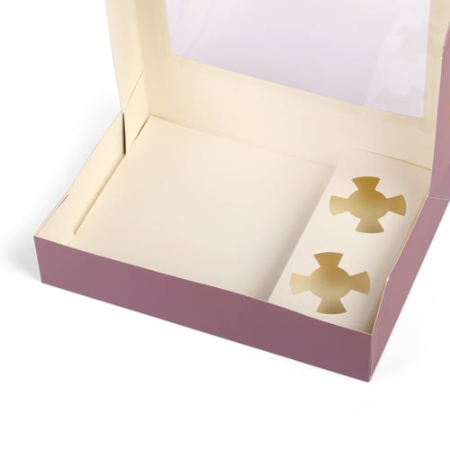 علبة شوكلاتة كبيرة فاخرة بنافذة شفافة لون بنفسجي -...