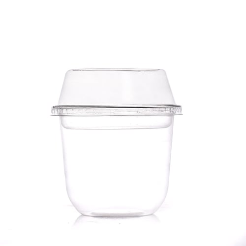 مجموعة (25) كوب بلاستيك شفاف مع حامل للمكسرات والا...