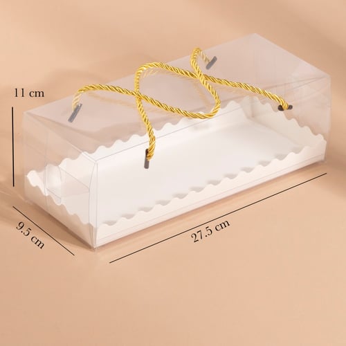 علب ورقية مستطيلة بغطاء شفاف - (12) حبة