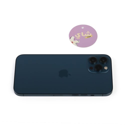 تعليقة شاي بلون موف وعبارة "شاي" - (12) حبة