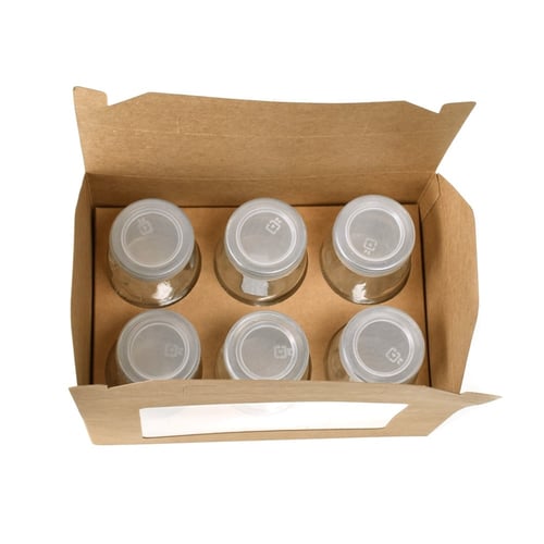 مجموعة (12) علبة كرتونية لحمل علب الزجاج بنافذة شف...