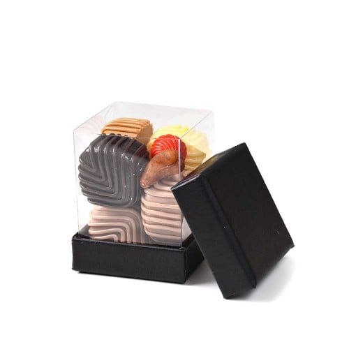 مجموعة (12) علبة توزيعات شفافة مع غطاء وقاعدة كرتو...