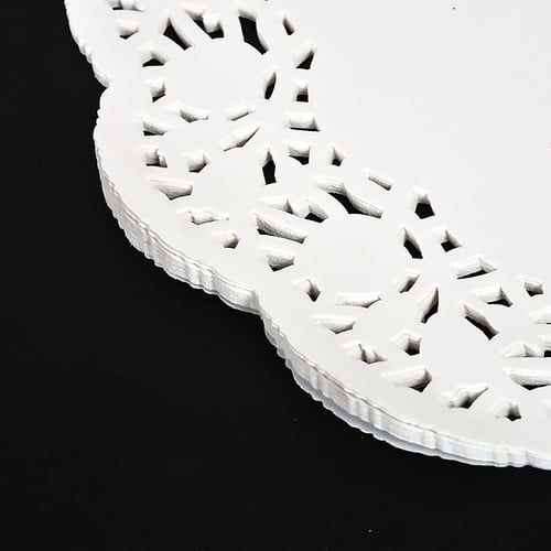 مجموعة ( 65) ورق دنتيل ابيض بشكل دائرى