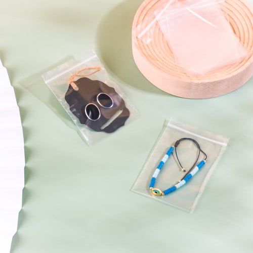 مجموعة (100) كيس بلاستيك شفاف قابل للإغلاق