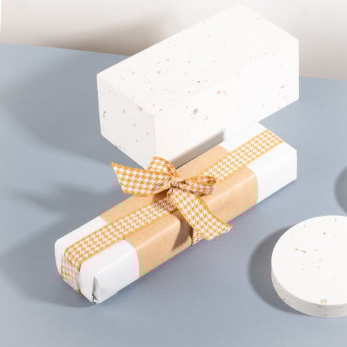 شريطة رول قماش لتزيين العلب و الهدايا برتقالي/أبيض...