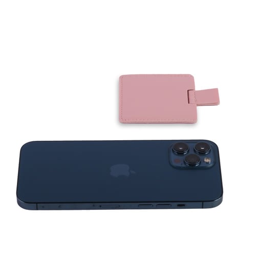 مرايا جلد فاخرة مربعة الشكل لون وردي -(6) حبة