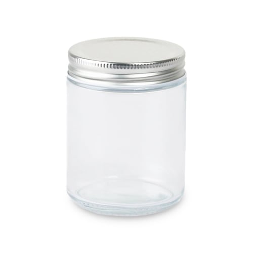 مجموعة (6) علب شمع فاخرة شفافة بغطاء فضي | 300 مل