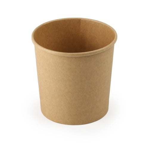 زبدية ورق كرافت بلون بني وغطاء شفاف -(25) حبة | 26...