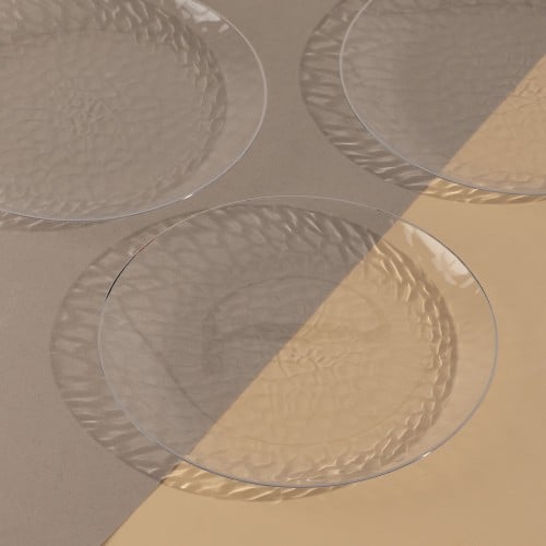 صحن بلاستيك دائري بأطراف فضية -(5) قطع|9 أنش