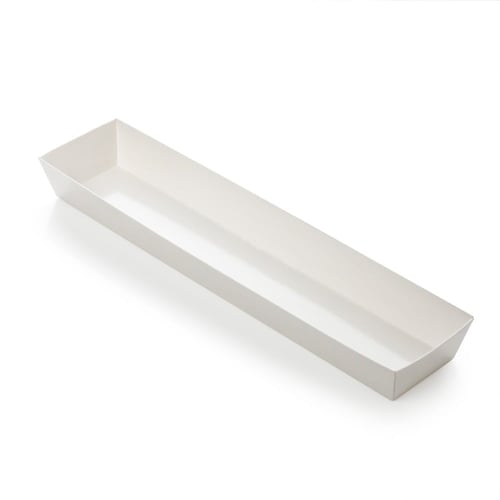 علب ورقية مستطيلة بلون أبيض وغطاء شفاف - (10) حبة