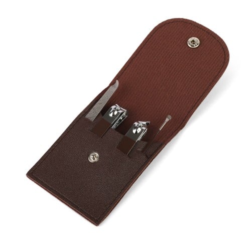 حقيبة طقم العناية بالأظافر توزيعات فاخرة لون بني -...