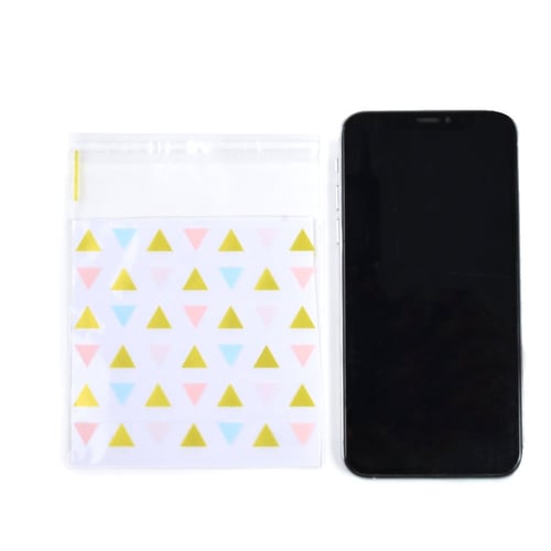 مجموعة (100) كيس شفاف ثلجي للكوكيز والحلويات بألوا...