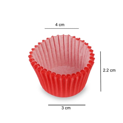 مجموعة (1000) ورق كب كيك أحمر فاخر |4*3*2.2سم