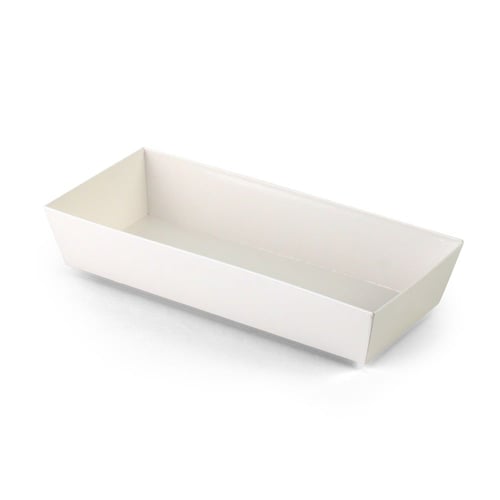 علب ورق أبيض مستطيلة بغطاء شفاف - (10) حبة