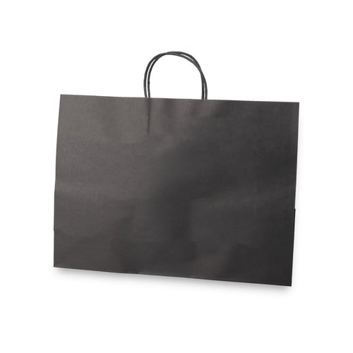 مجموعة ( 12) كيس ورق أسود عرضي الشكل بقاعدة - 42*3...