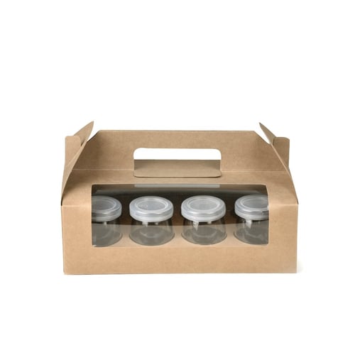 مجموعة (12) علبة كرتونية لحمل علب الزجاج بنافذة شف...