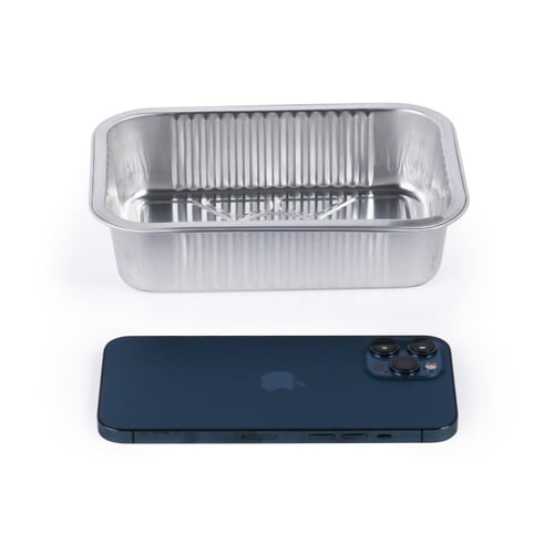 مجموعة (6) صحن المنيوم مستطيل بلون فضي مع غطاء| 15...