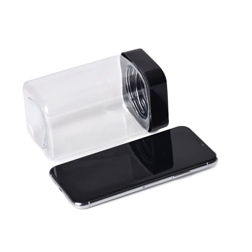 مجموعة (12) علبة بلاستيك فاخرة بغطاء أسود - 350 مل