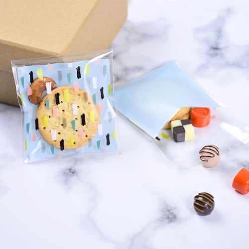 مجموعة (100) كيس شفاف للكوكيز والحلويات