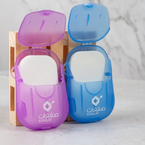 20 شريحة صابون ورقي داخل بوكس متعدد الألوان