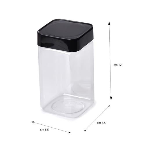 مجموعة (12) علبة بلاستيك فاخرة بغطاء أسود - 350 مل